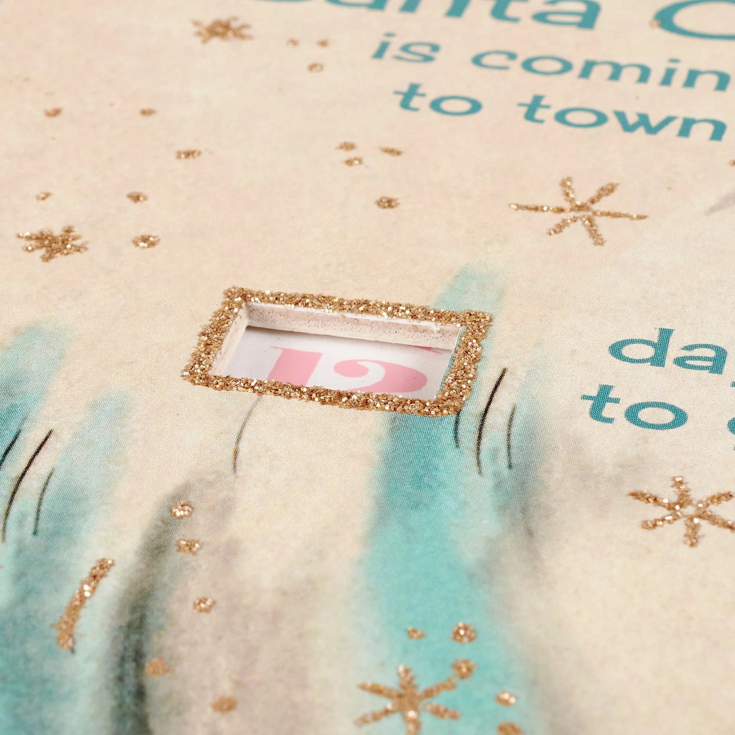 Santa Claus Is Coming To Town Countdown Wheel in Pastel Color | Hanging Wooden Christmas Decor