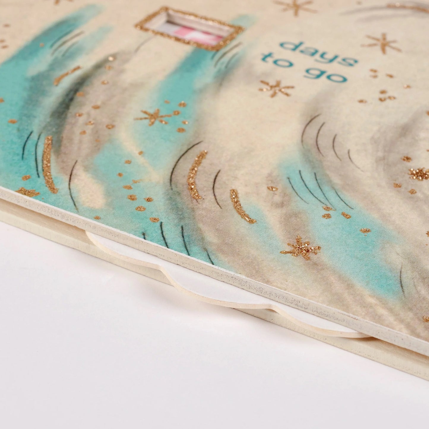 Santa Claus Is Coming To Town Countdown Wheel in Pastel Color | Hanging Wooden Christmas Decor