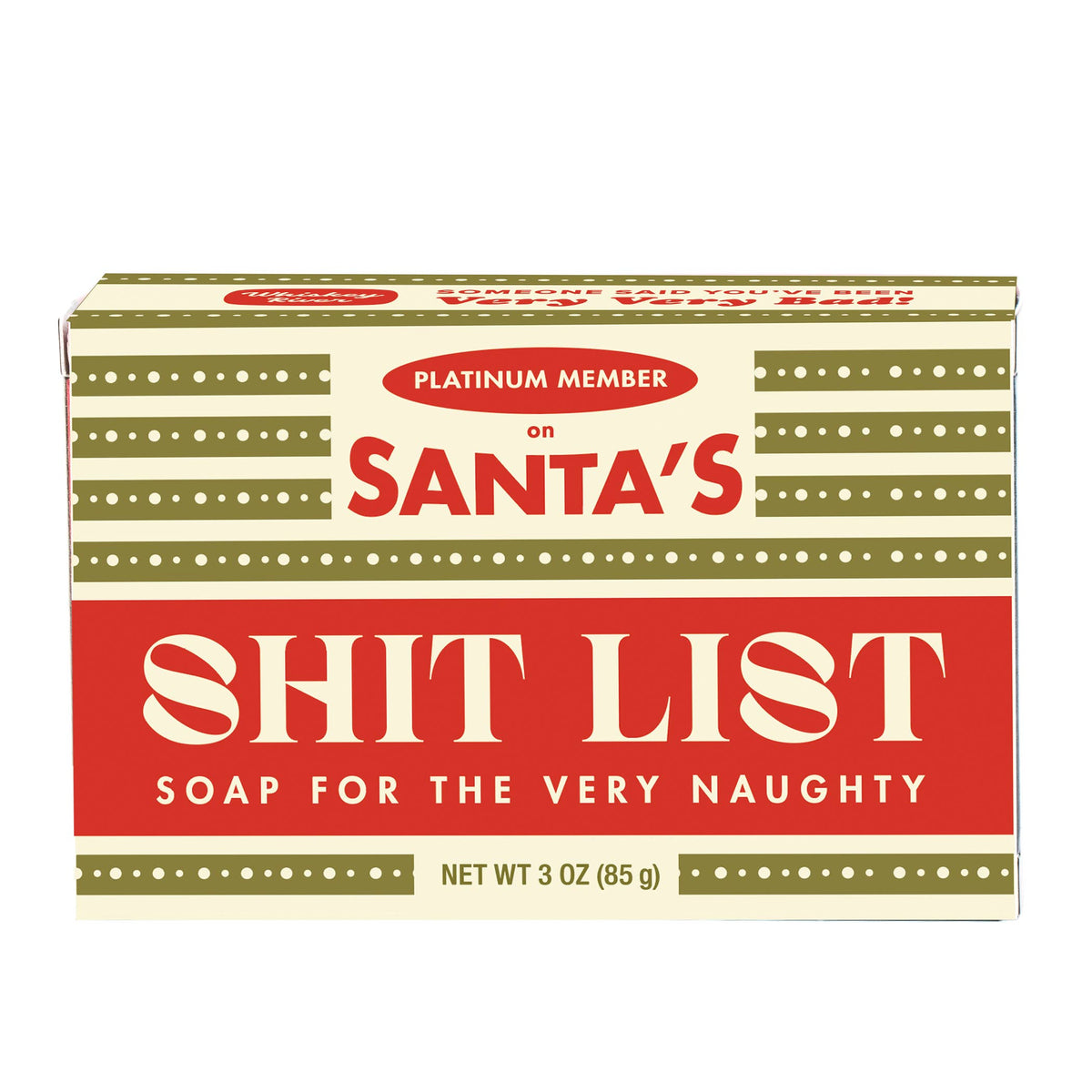 Santa's Shitlist Triple-Milled Bar Soap | Holiday Gag Gift