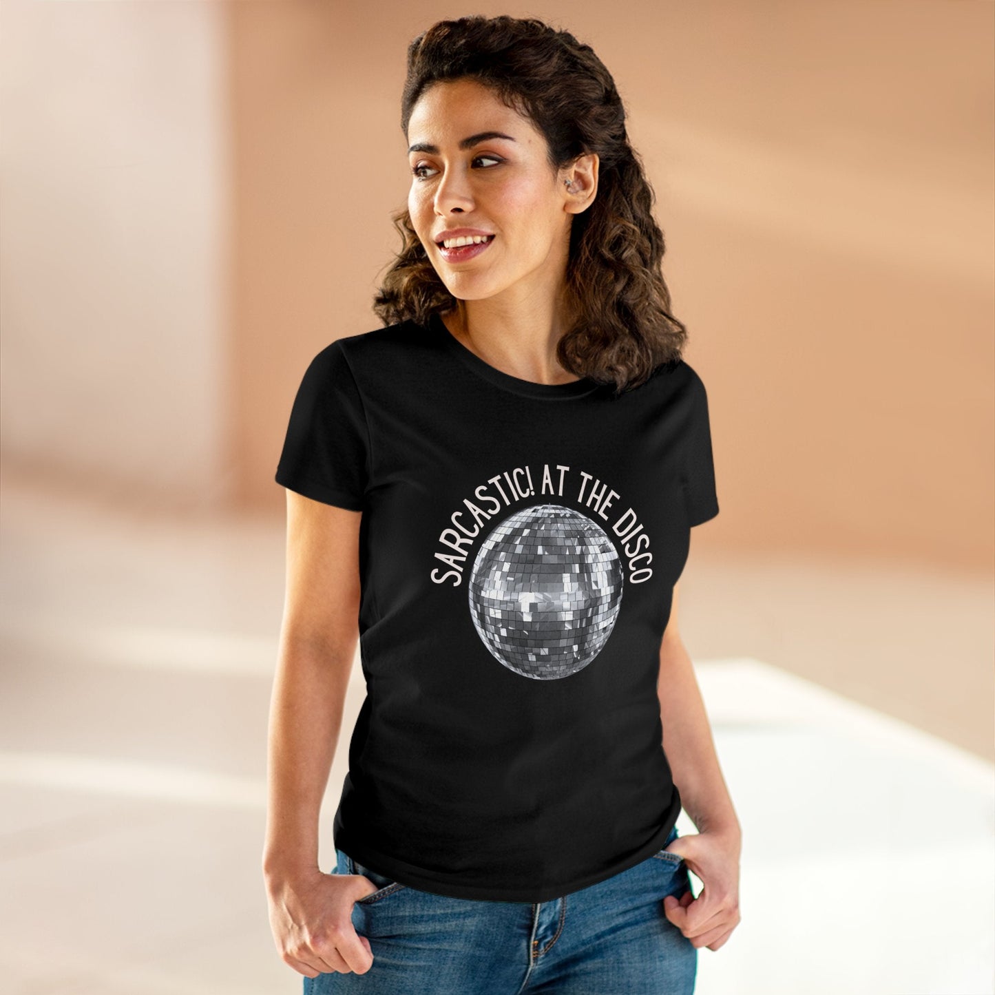 Sarcastic! at the Disco Women's Midweight Cotton Tee