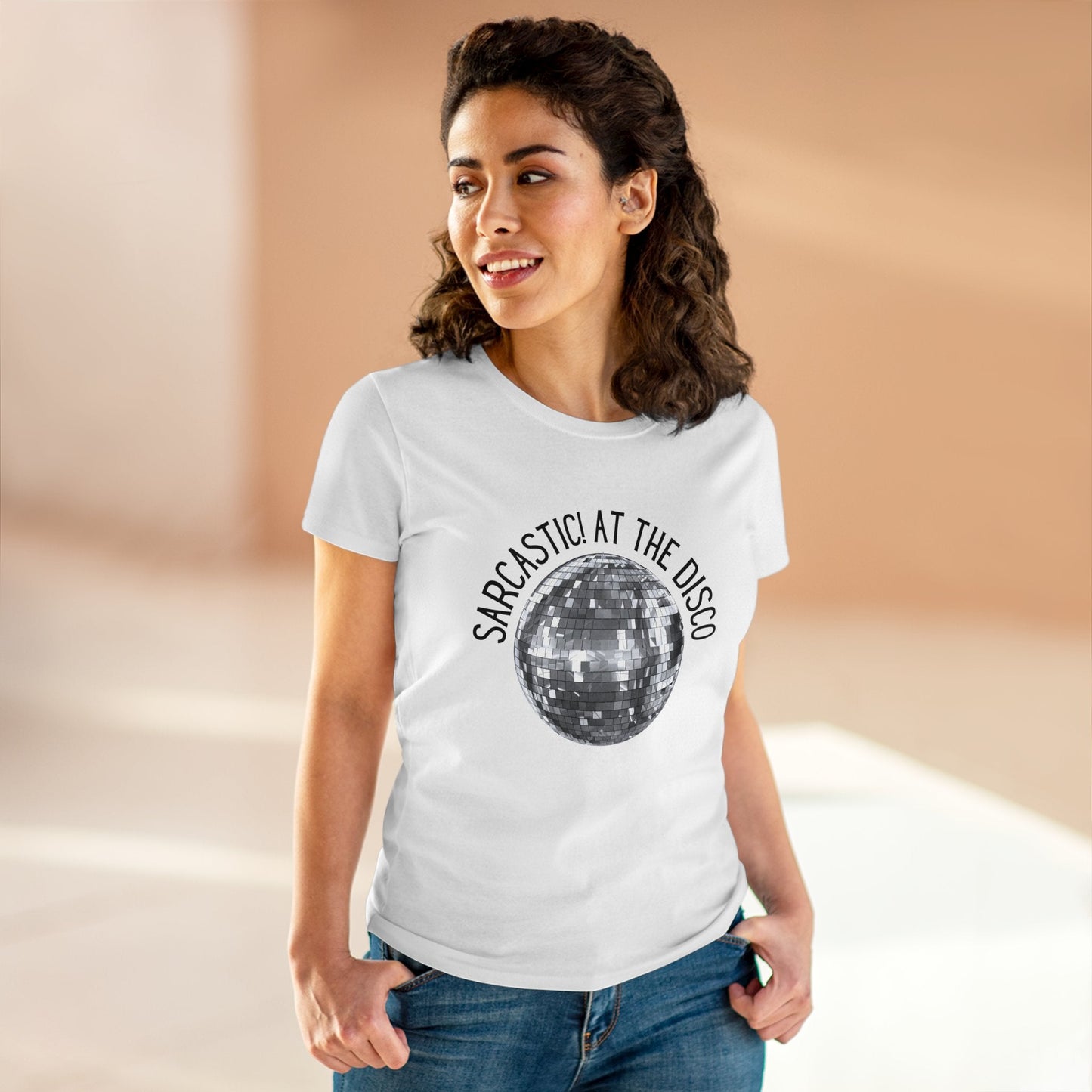 Sarcastic! at the Disco Women's Midweight Cotton Tee
