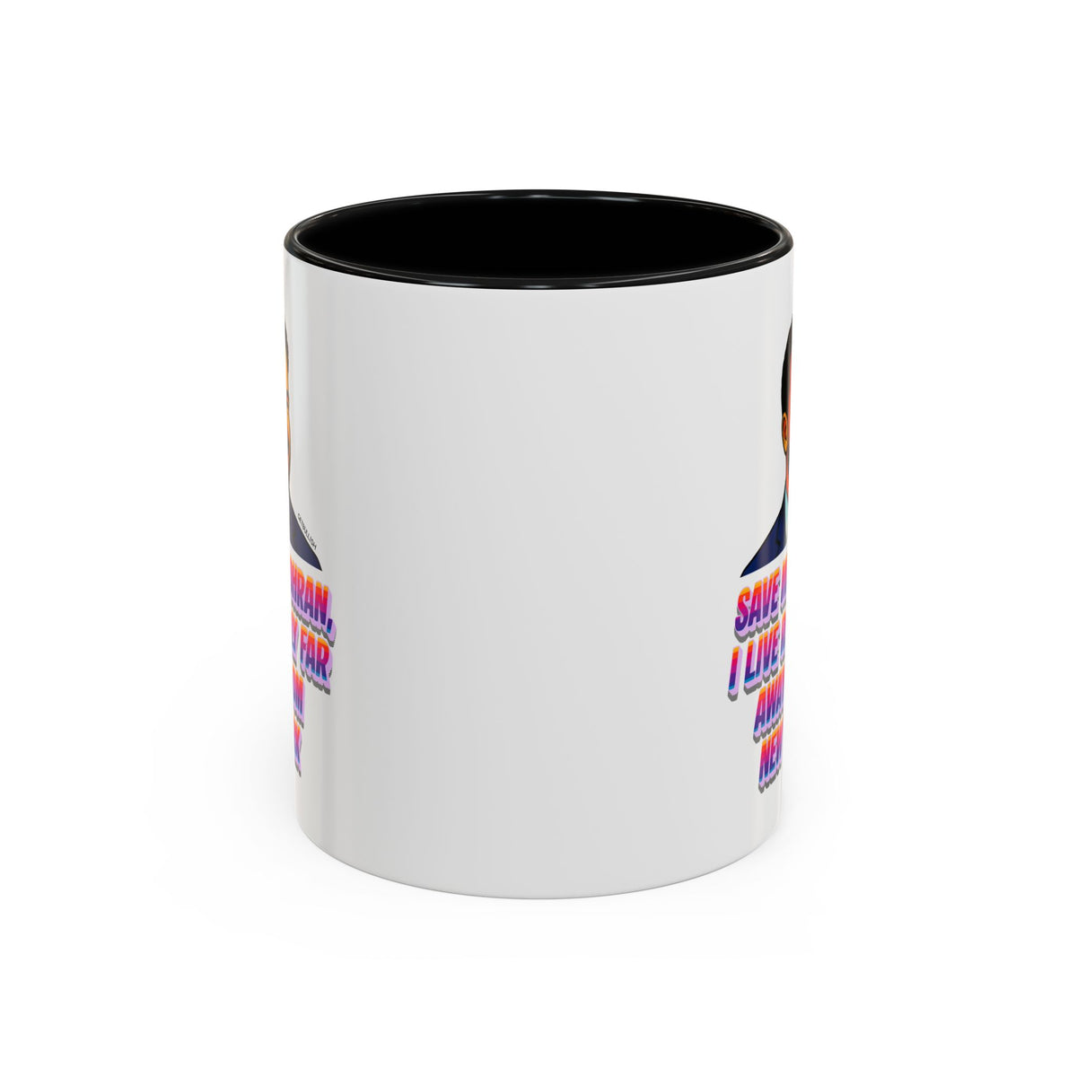 Save Me Zohran I Live Really Far Away from New York Mamdani 11oz Black Accent Coffee Mug-GetBullish-The Bullish Store