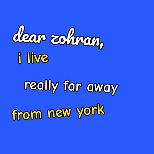 Animated GIF of the Save Me Zohran sweatshirt