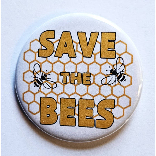 Save the Bees Environmental Small Pinback Button | 1.25" Diameter