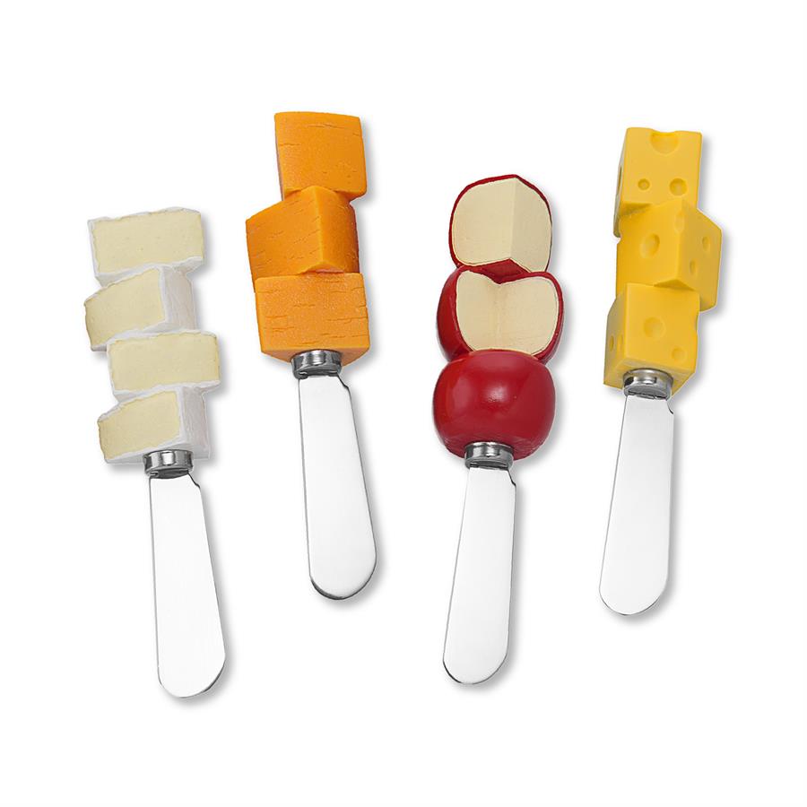 Say Cheese Polyresin Cheese Spreader | 4-Piece Set Cheese Lover Gifts