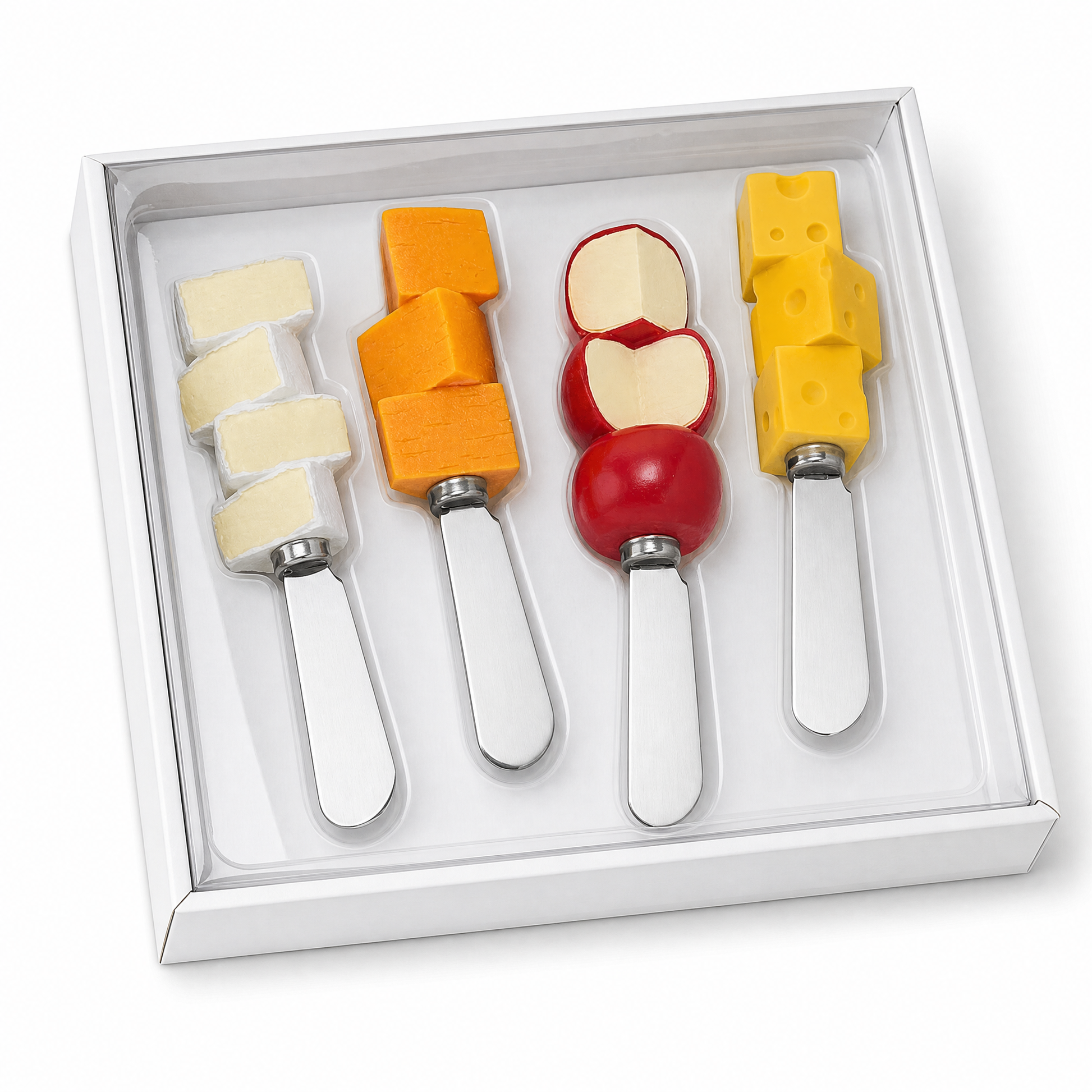 Say Cheese Polyresin Cheese Spreader | 4-Piece Set Cheese Lover Gifts-Supreme Housewares-The Bullish Store