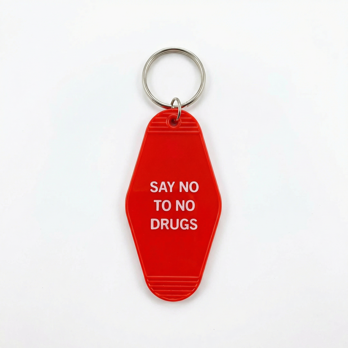 Say No To No Drugs Motel Style Keychain in Red