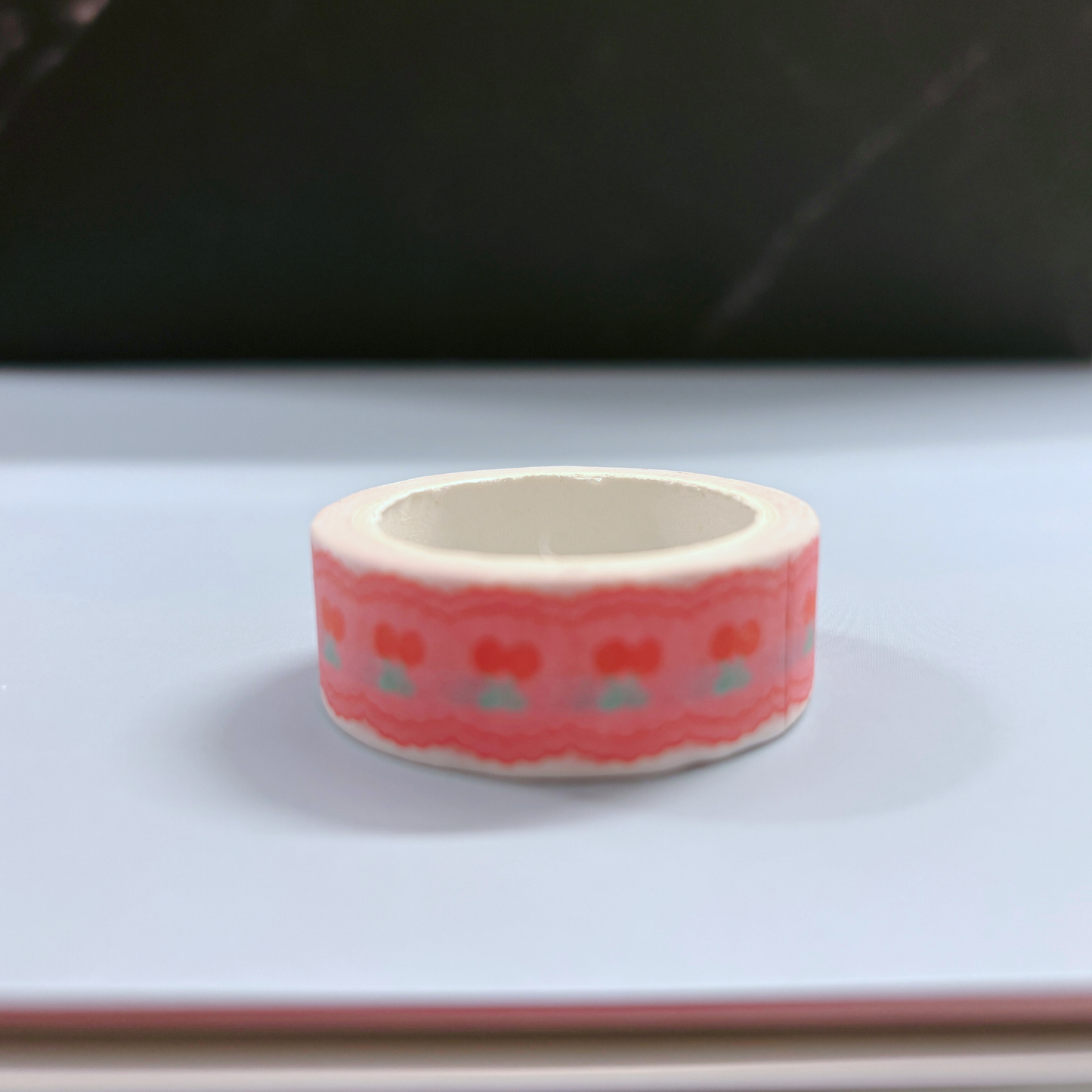 Scalloped Edge Cherries Washi Tape in Pink | Aesthetic Dopamine Y2K Decorative Masking Tape