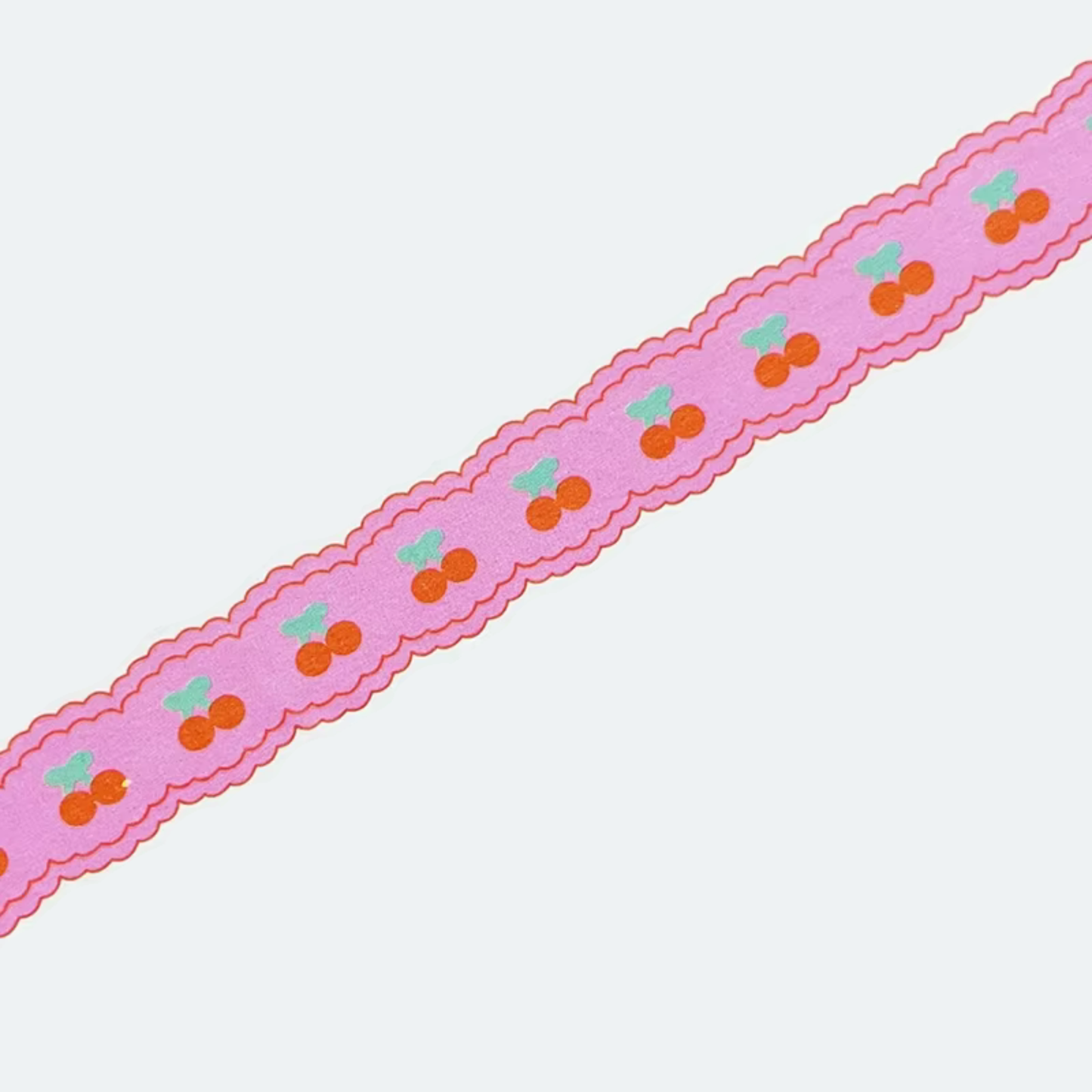 Scalloped Edge Cherries Washi Tape in Pink | Aesthetic Dopamine Y2K Decorative Masking Tape