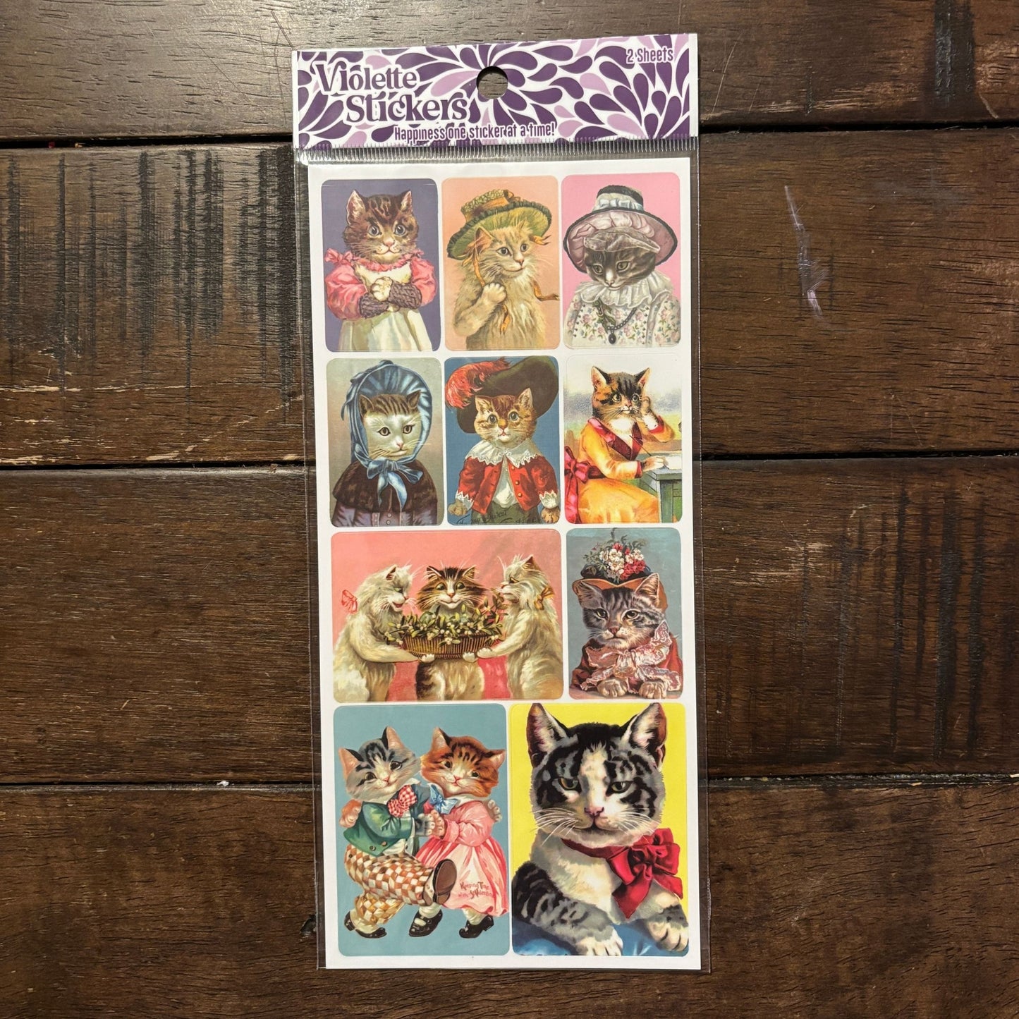 Scholar Cats, Hats, and Bows Stickers | 4" x 4" Stickers | 2 Sheets-Violette Stickers-The Bullish Store