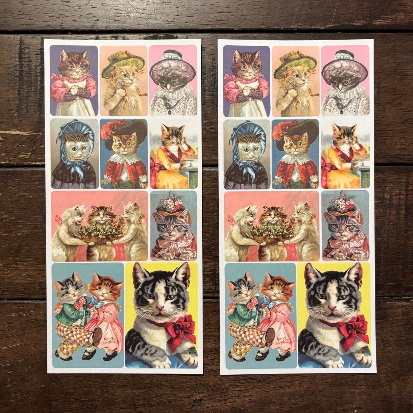 Scholar Cats, Hats, and Bows Stickers | 4" x 4" Stickers | 2 Sheets-Violette Stickers-The Bullish Store