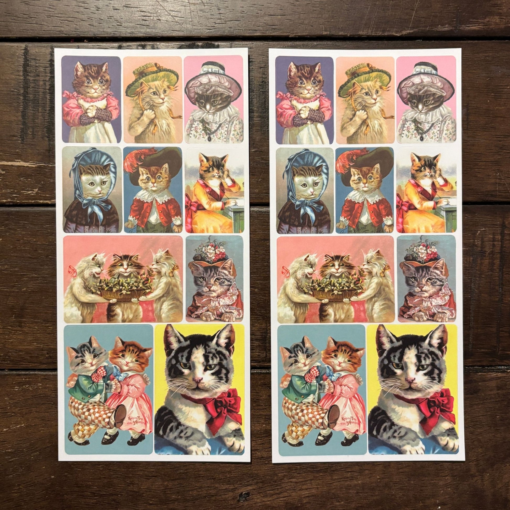 Scholar Cats, Hats, and Bows Stickers | 4" x 4" Stickers | 2 Sheets-Violette Stickers-The Bullish Store