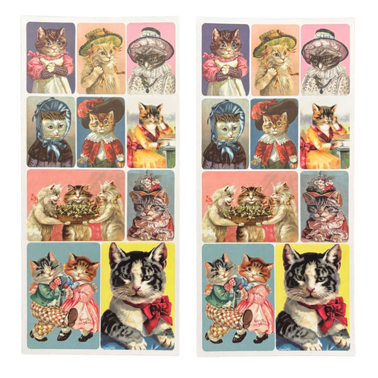 Scholar Cats, Hats, and Bows Stickers | 4" x 4" Stickers | 2 Sheets-Violette Stickers-The Bullish Store