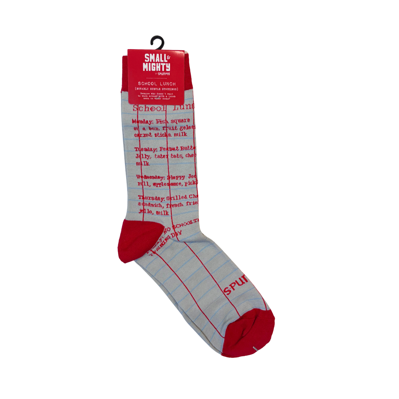 School Lunch School Rules Crew Socks | Unisex Adult Retro Novelty Socks
