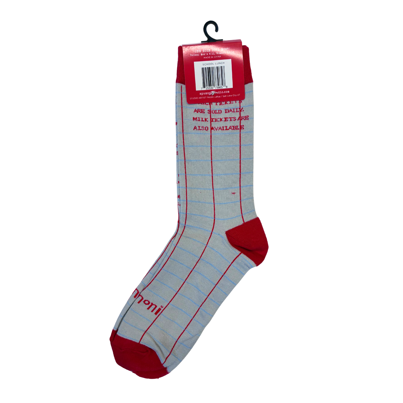 School Lunch School Rules Crew Socks | Unisex Adult Retro Novelty Socks