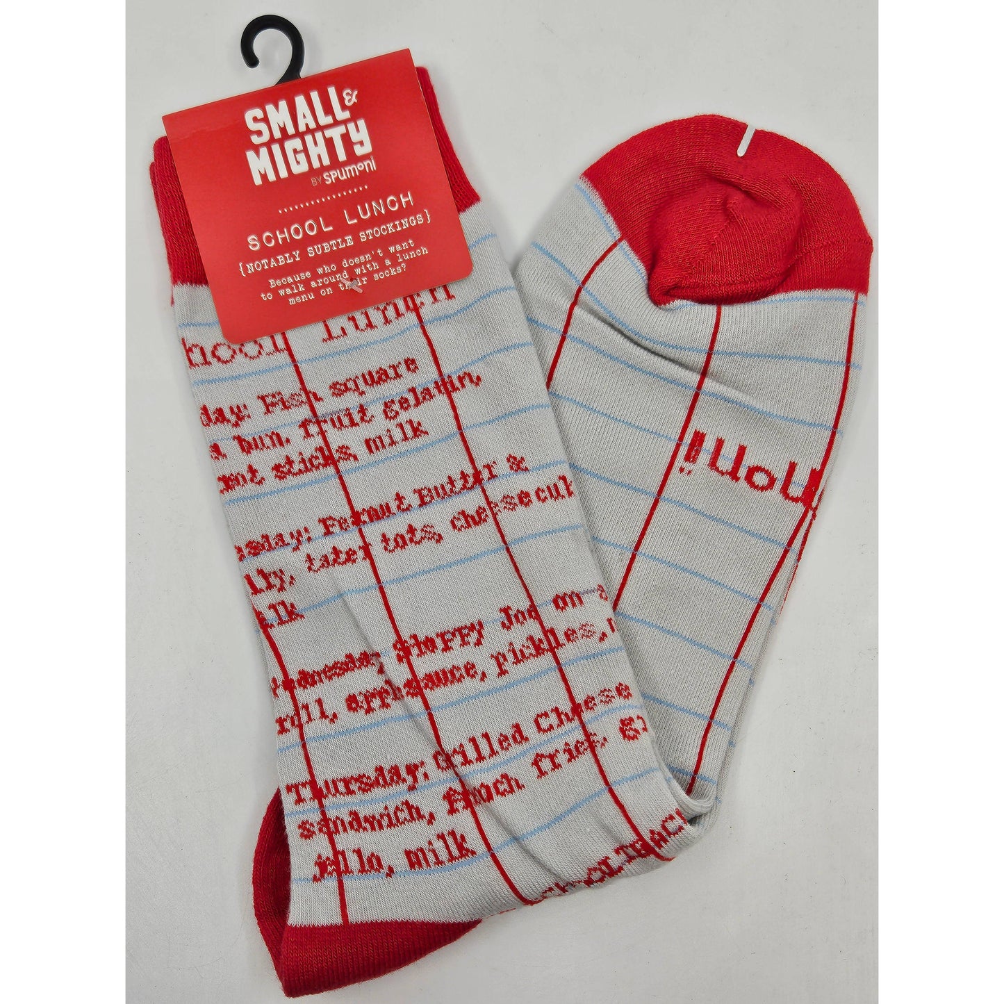School Lunch School Rules Crew Socks | Unisex Adult Retro Novelty Socks