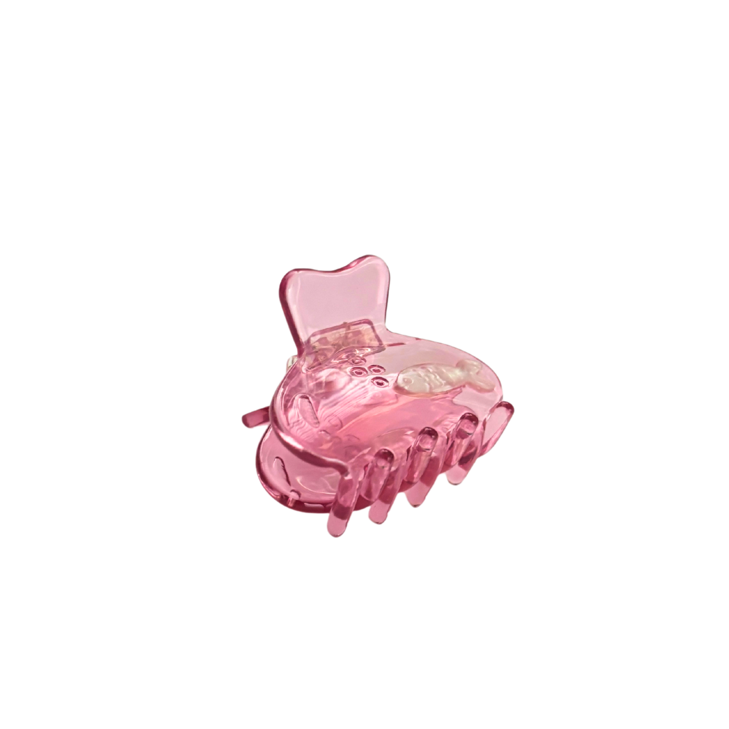 School of One Mini Fish Hair Claw in Translucent Pink
