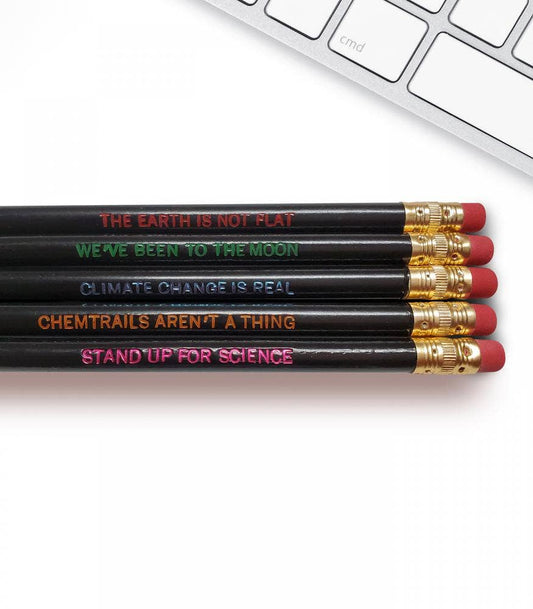 Science is Real Pencils | Unsharpened Wooden Pencils With Wordings | 8“ x 2.5"