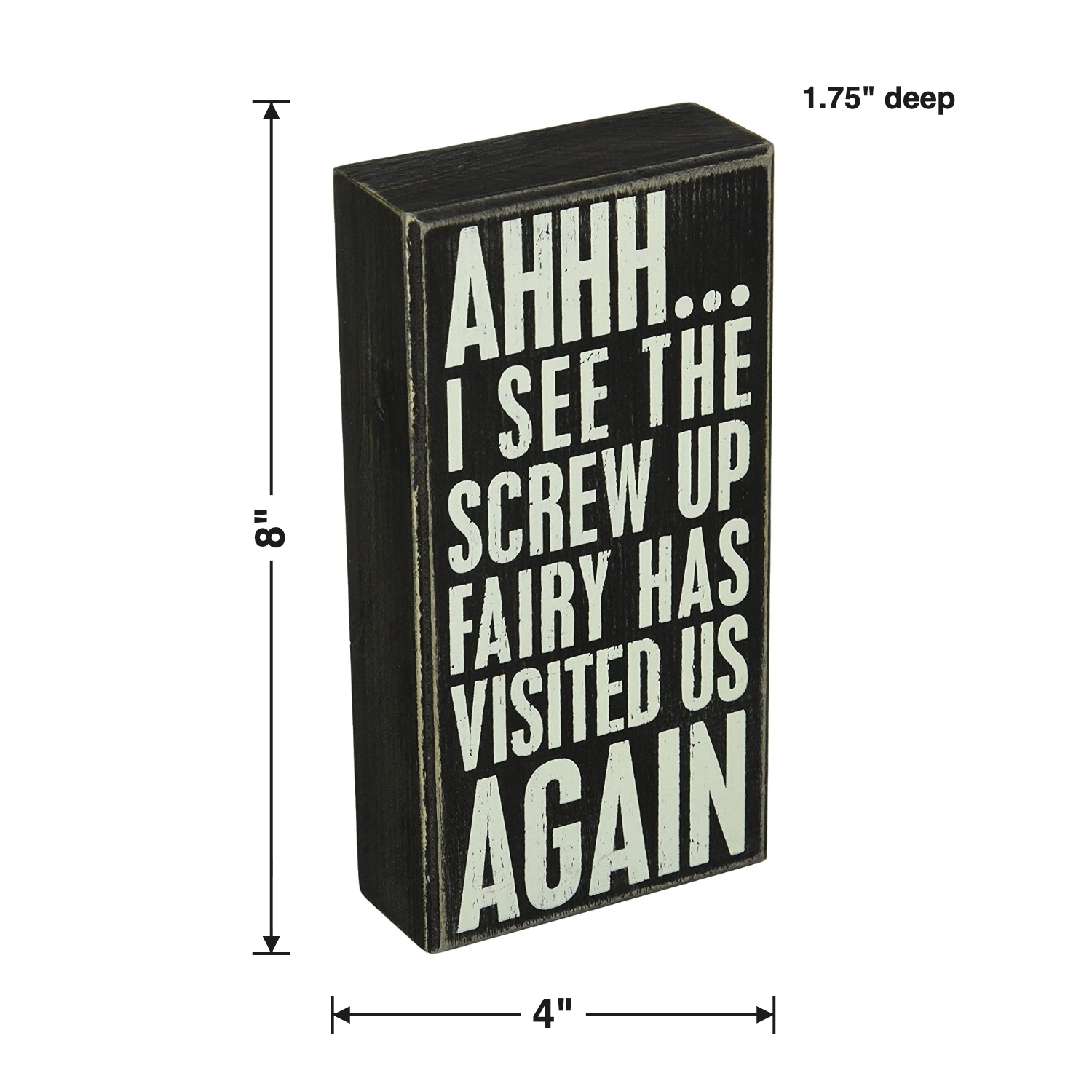 Screw Up Fairy Box Sign size chart