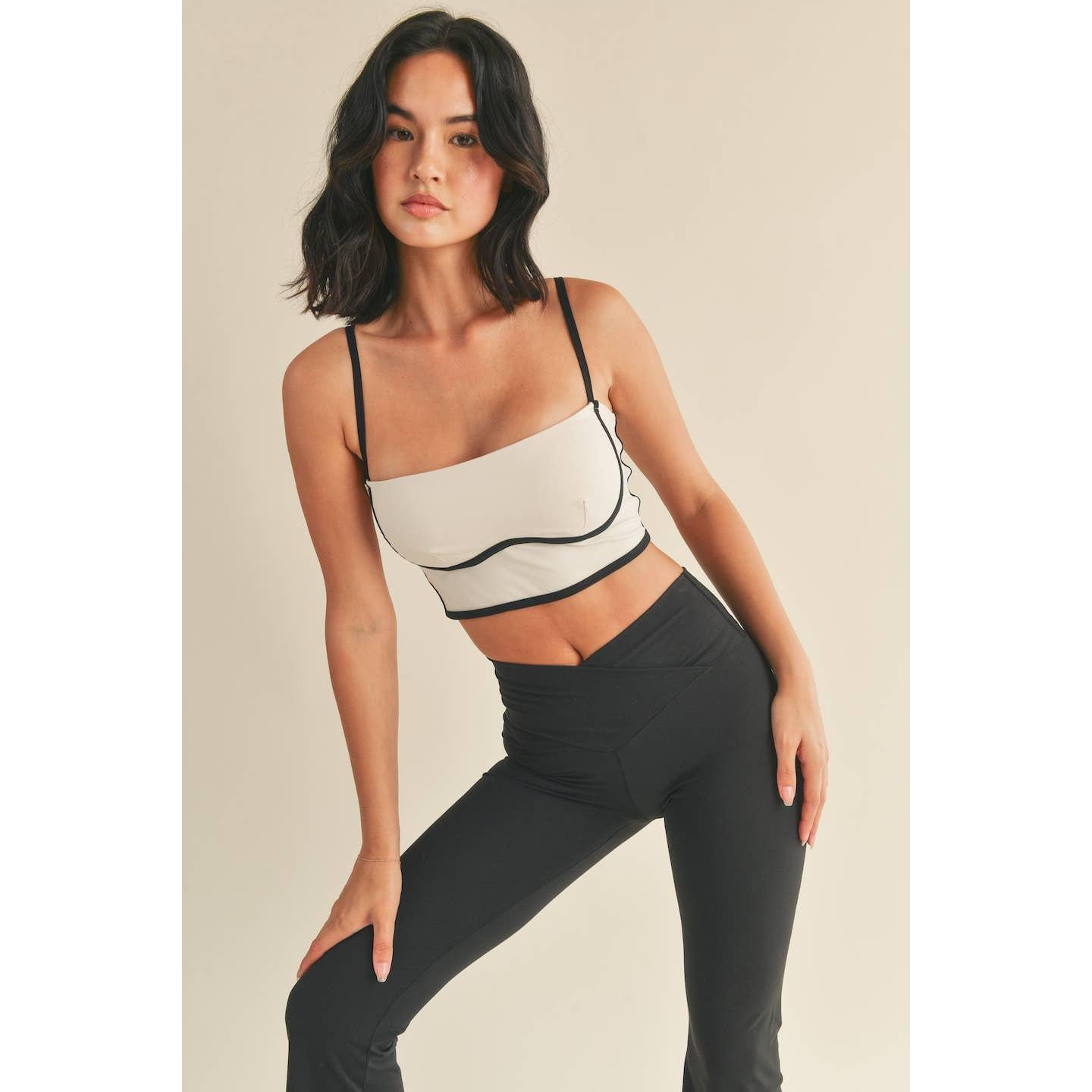 Sculpting Bra Tank in Black, Cream and Lavender Blue [Sizes S-L]