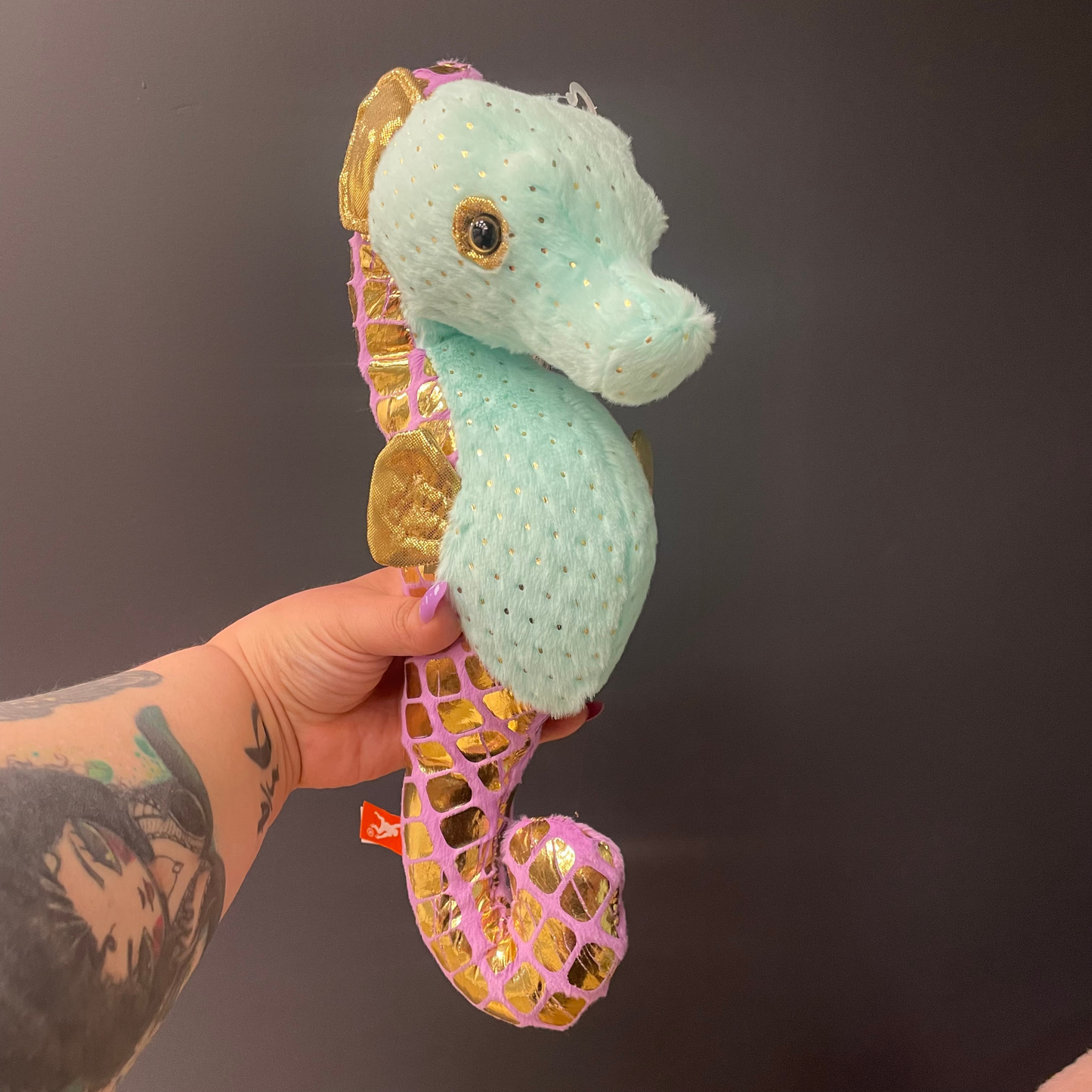 Seafoam Green Seahorse Stuffed Animal 12" | Foilkins Green Seahorse from Wild Republic
