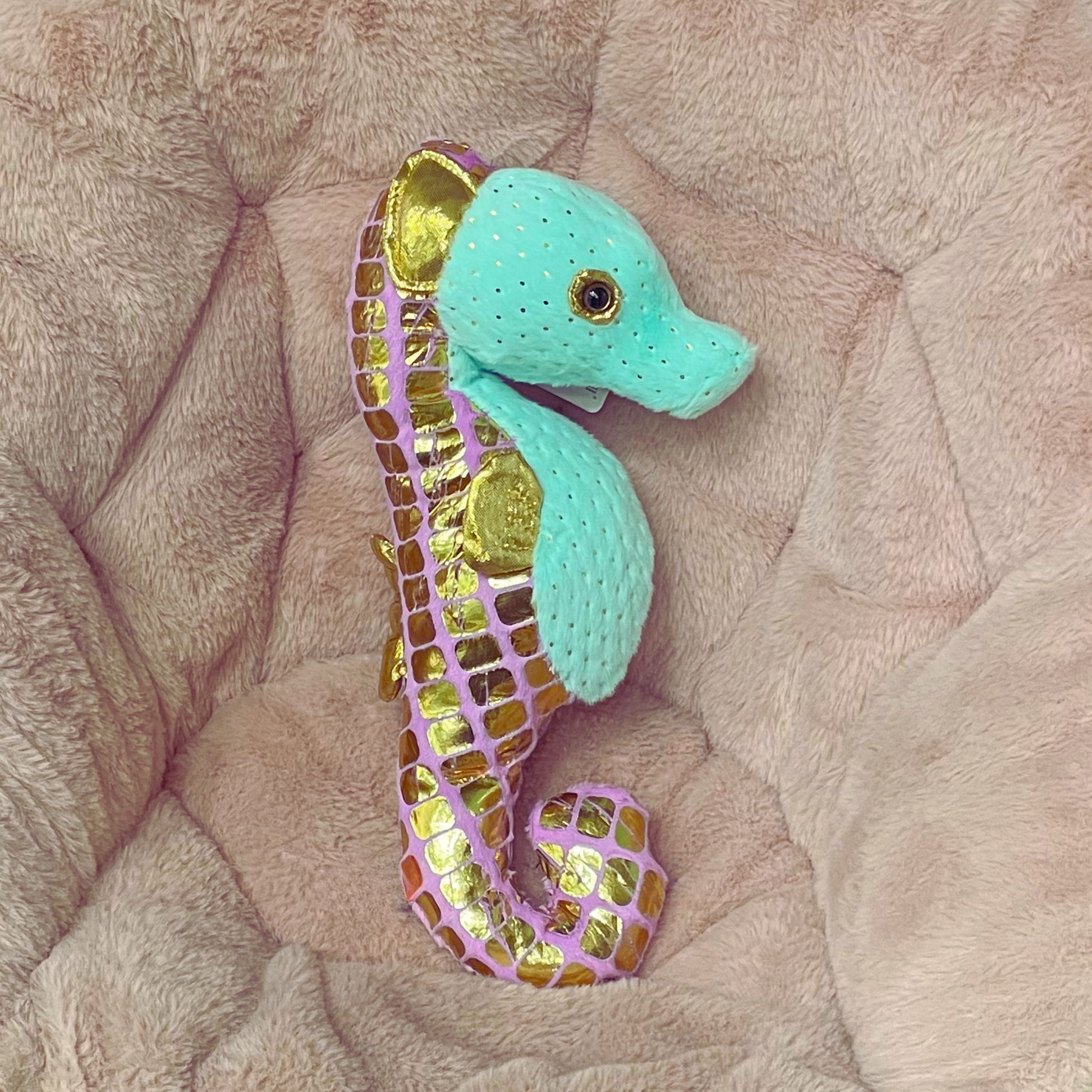 Seafoam Green Seahorse Stuffed Animal 12" | Foilkins Green Seahorse from Wild Republic