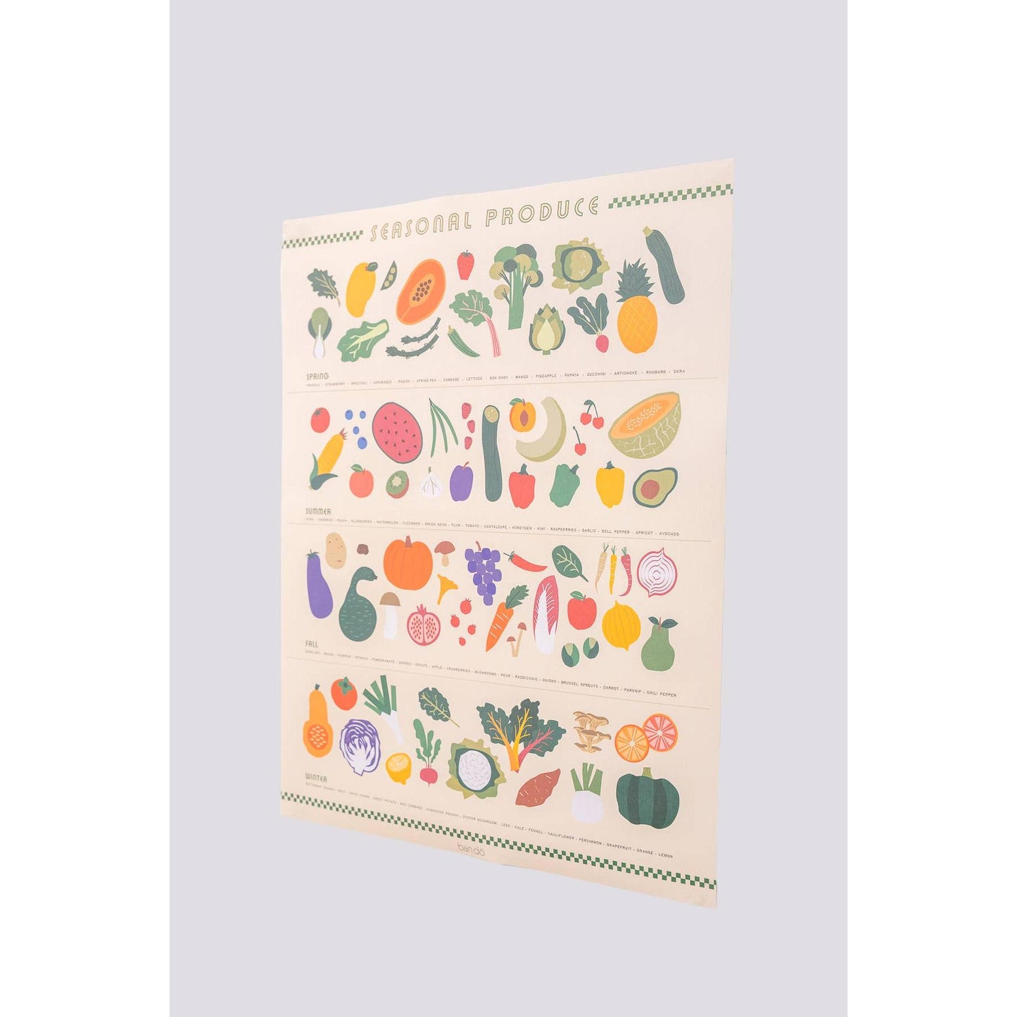Seasonal Produce Food Calendar | Fruit & Vegetable Art Print-Ban.do-The Bullish Store