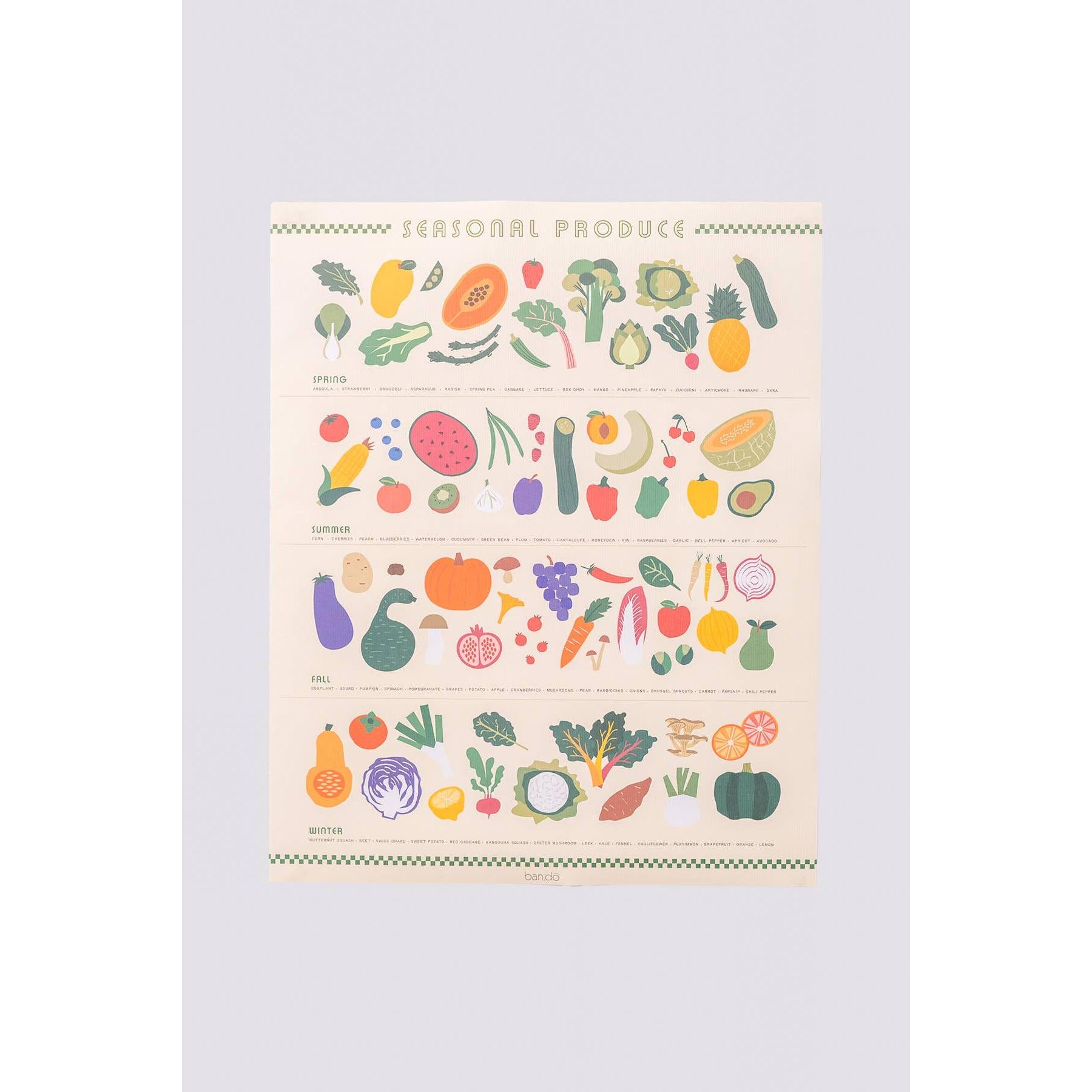 Seasonal Produce Food Calendar | Fruit & Vegetable Art Print-Ban.do-The Bullish Store