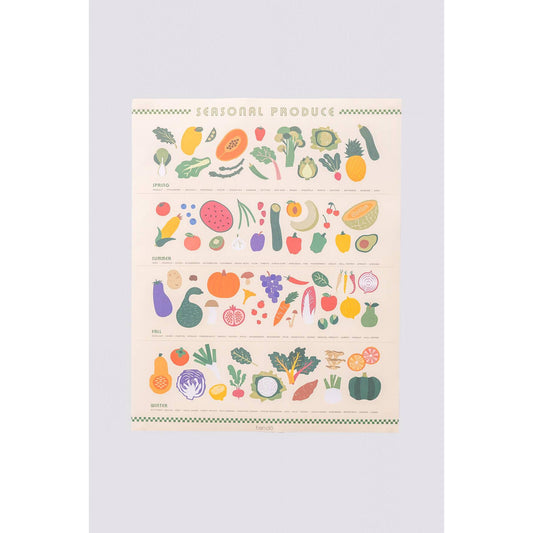 Seasonal Produce Food Calendar | Fruit & Vegetable Art Print-Ban.do-The Bullish Store