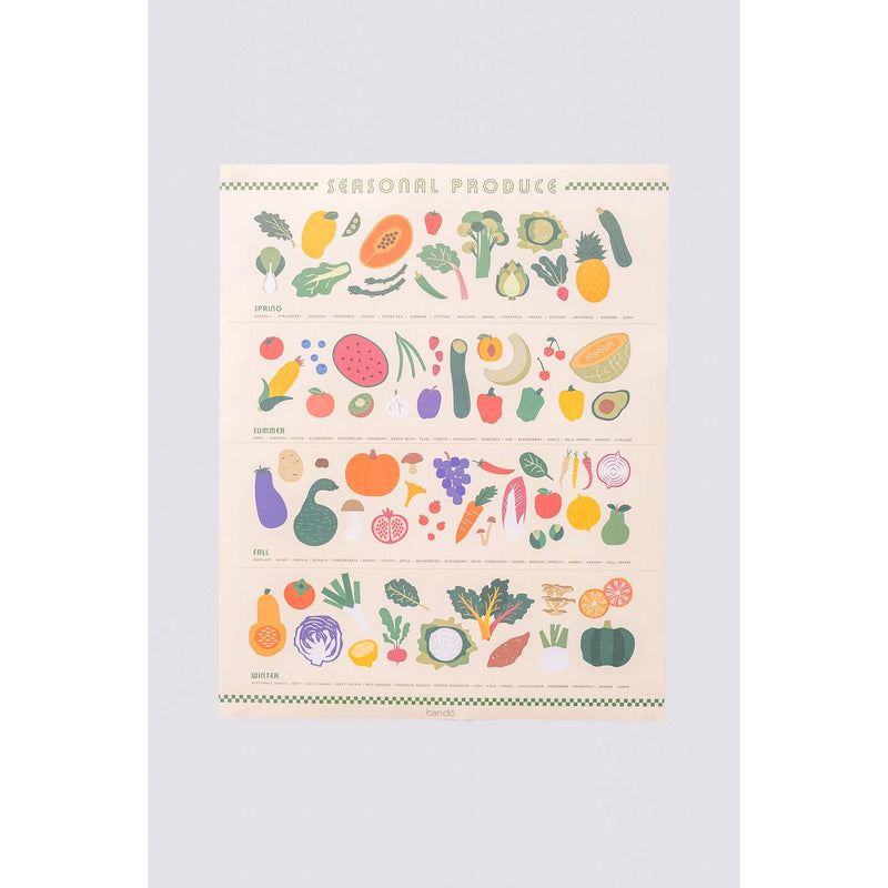 Seasonal Produce Food Calendar | Fruit & Vegetable Art Print