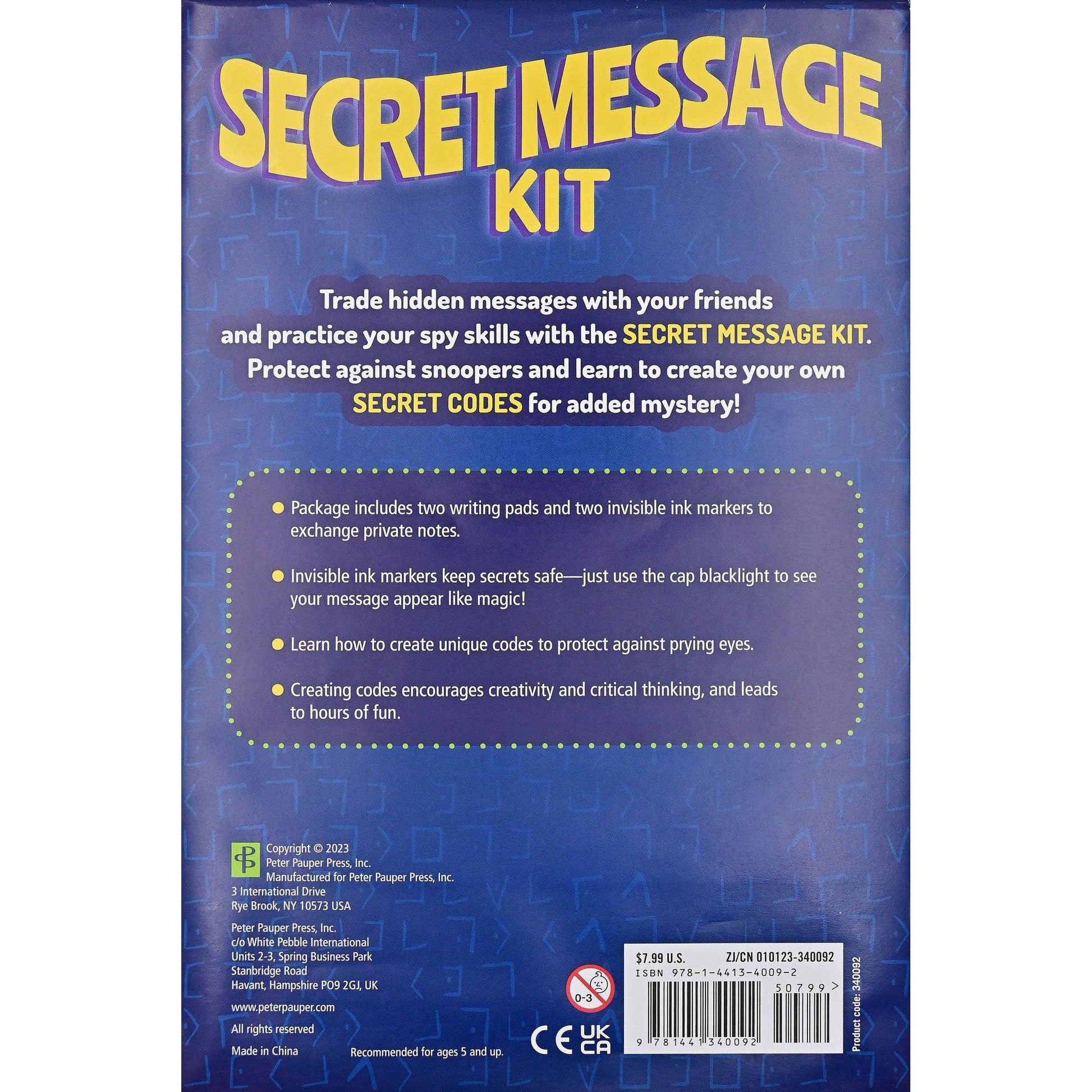 Secret Message Kit | Notepad And Invisible Markers Set | Stationery Gift Set