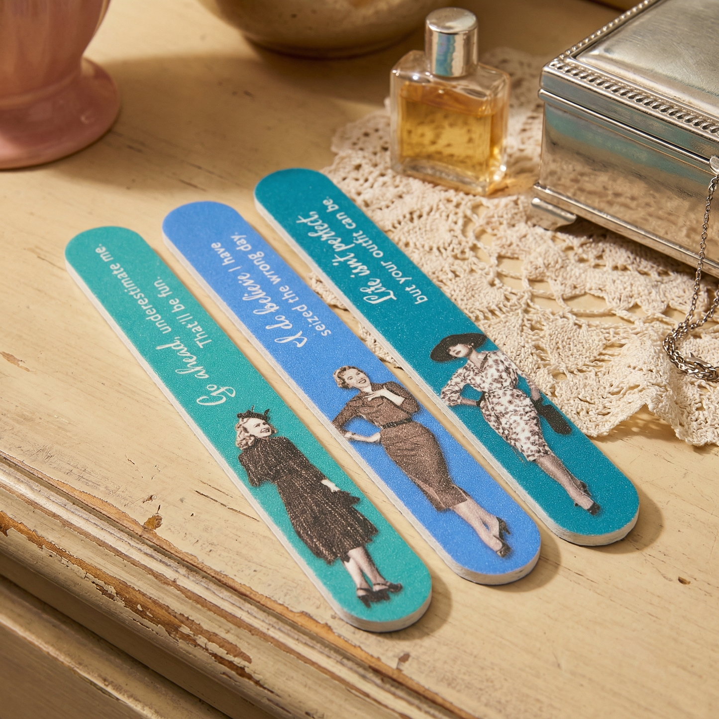 Seized Day Emery Boards Vintage-Inspired Nail Files Set of 3 SME22