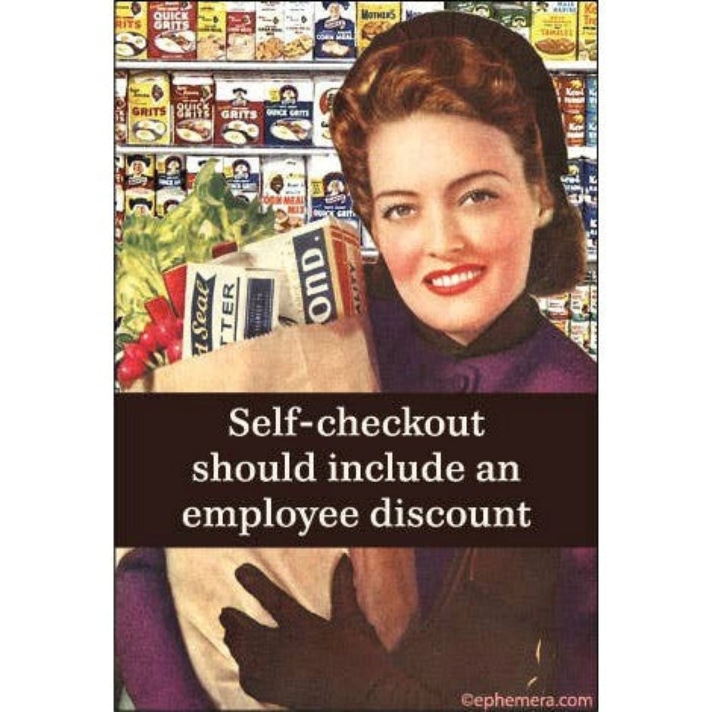 Self-Checkout Should Include An Employee Discount Rectangular Fridge Magnet | Funny Quotes Magnet Decor | 3" x 2"-Ephemera-The Bullish Store