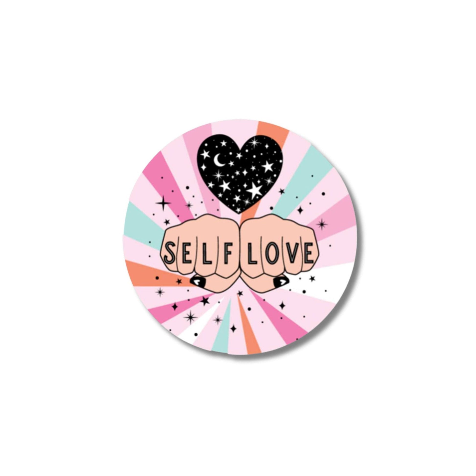 Self Love Illustrated Vinyl Sticker in Cosmic Pastels