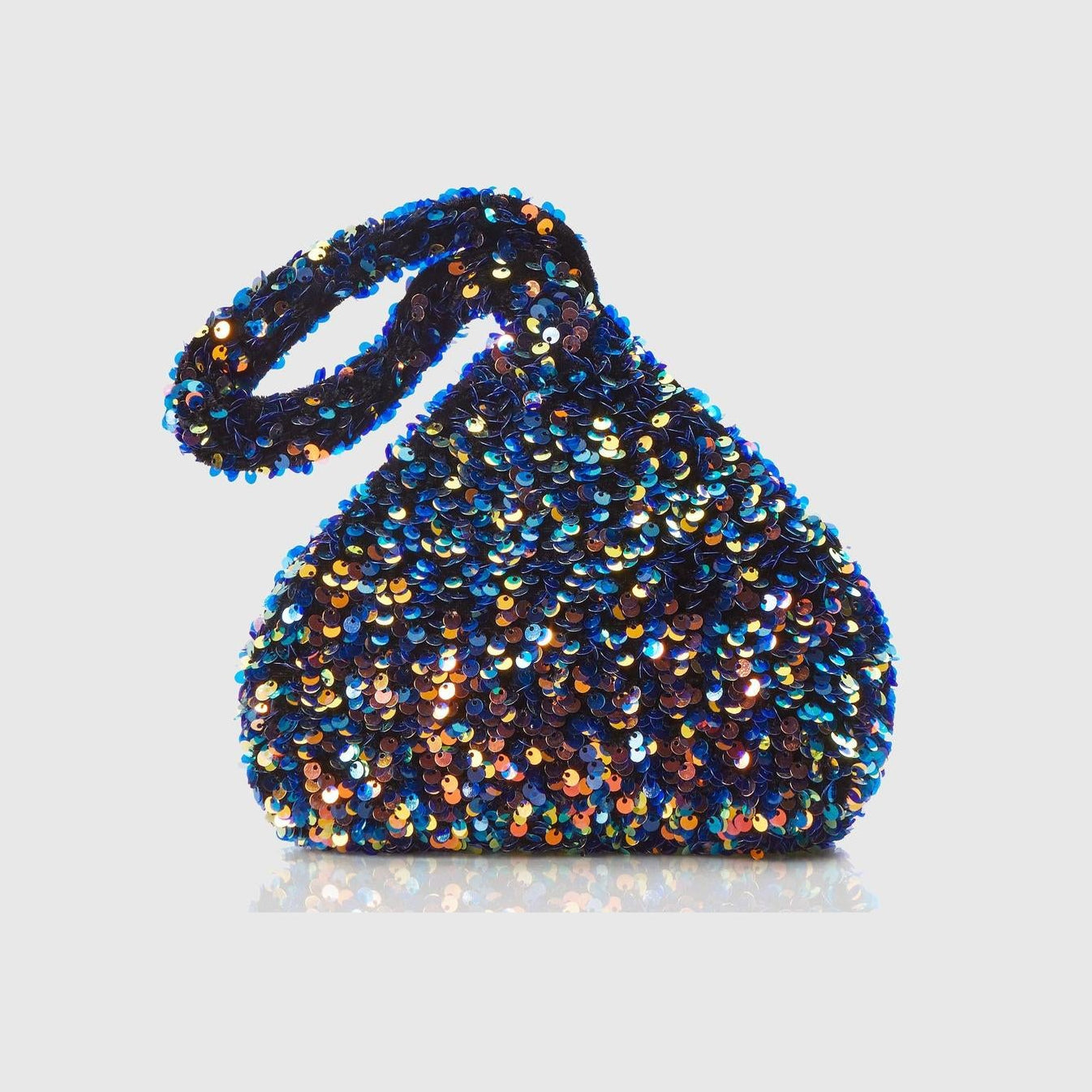 Sequin Evening Clutch in Black or Black/Gold