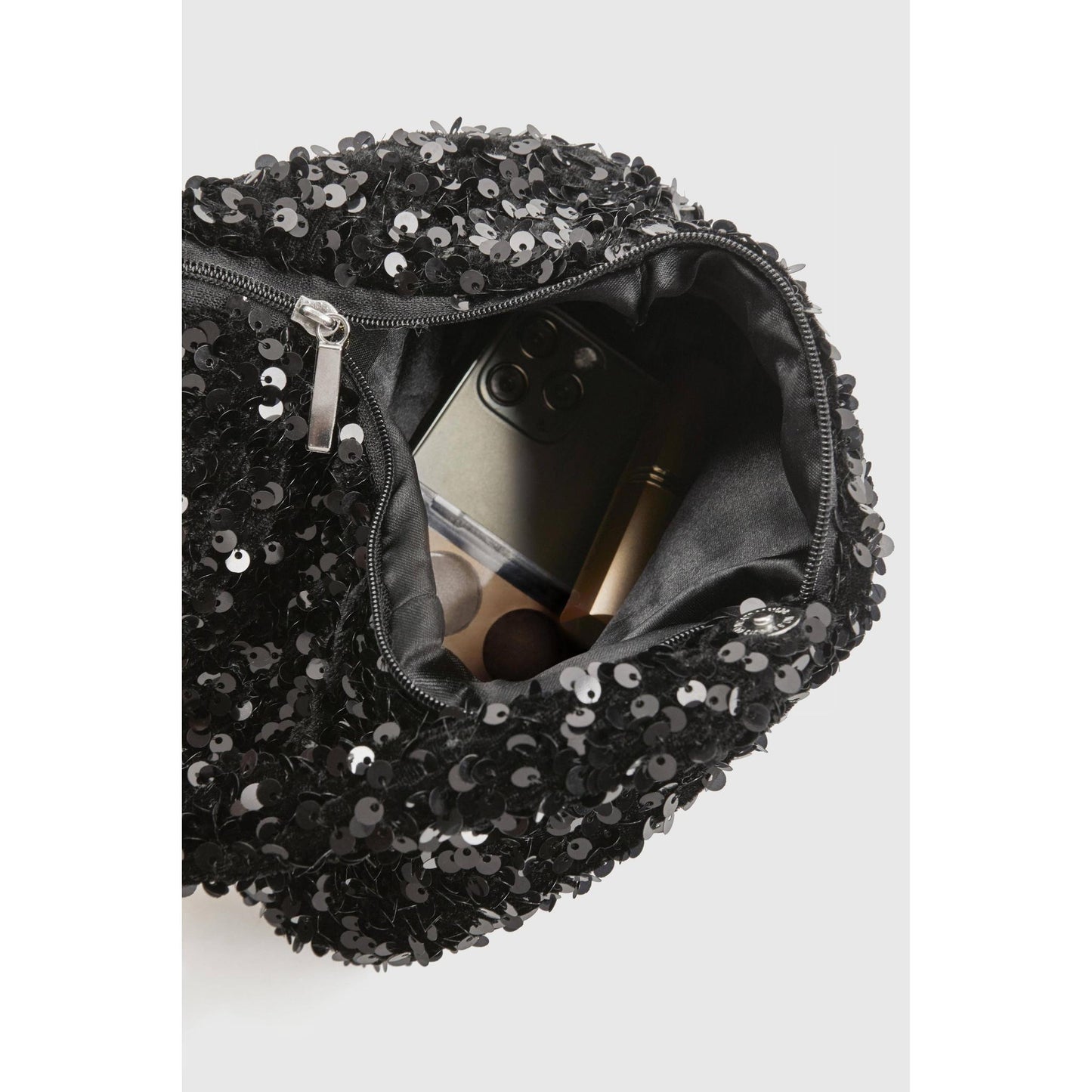 Sequin Evening Clutch in Black or Black/Gold