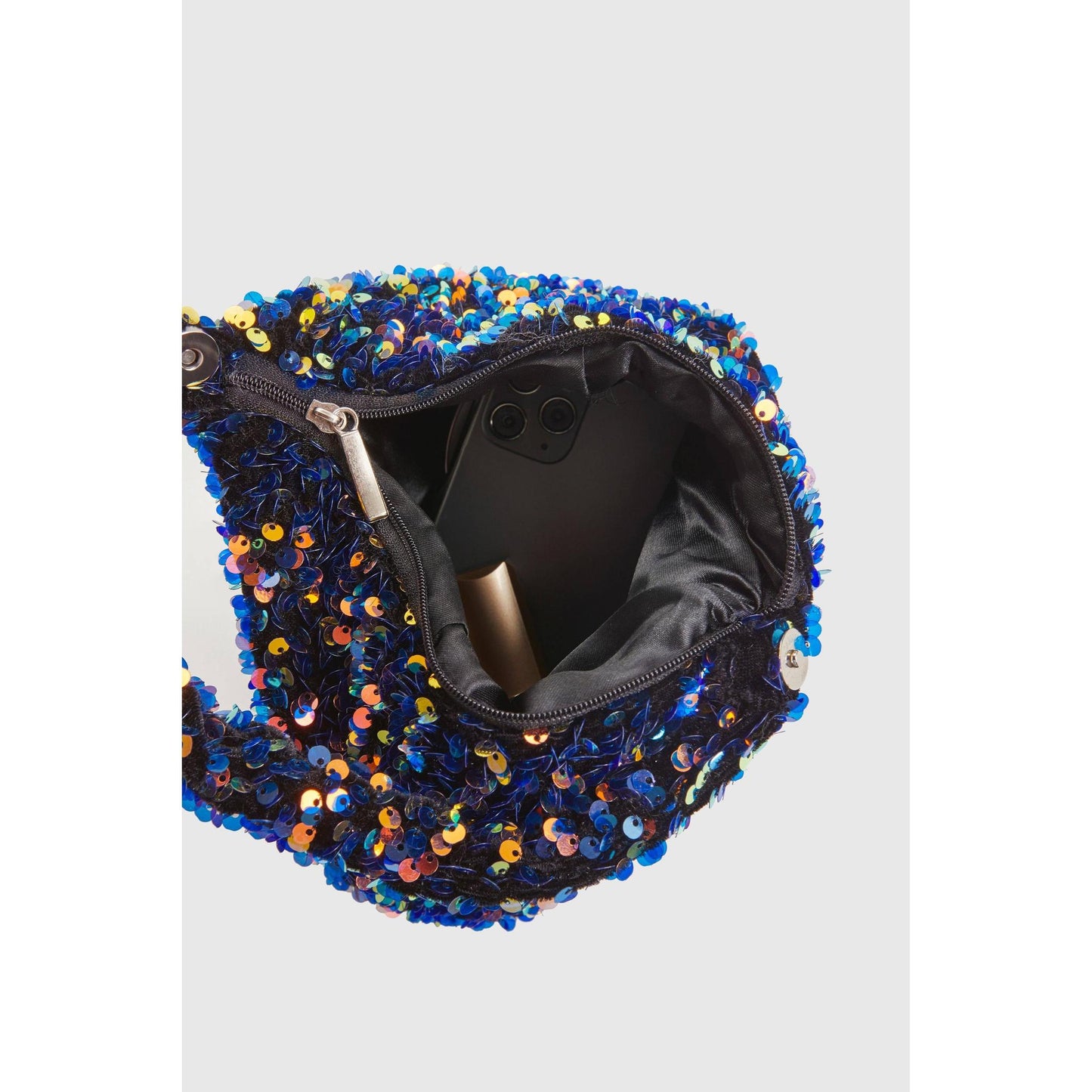 Sequin Evening Clutch in Black or Black/Gold