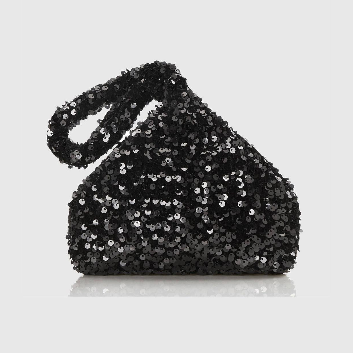 Sequin Evening Clutch in Black or Black/Gold