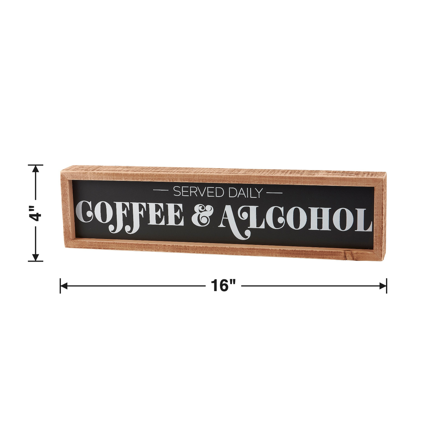 Served Daily Coffee & Alcohol Box Sign | Rustic Wood Kitchen Bar Decor-Primitives by Kathy-The Bullish Store