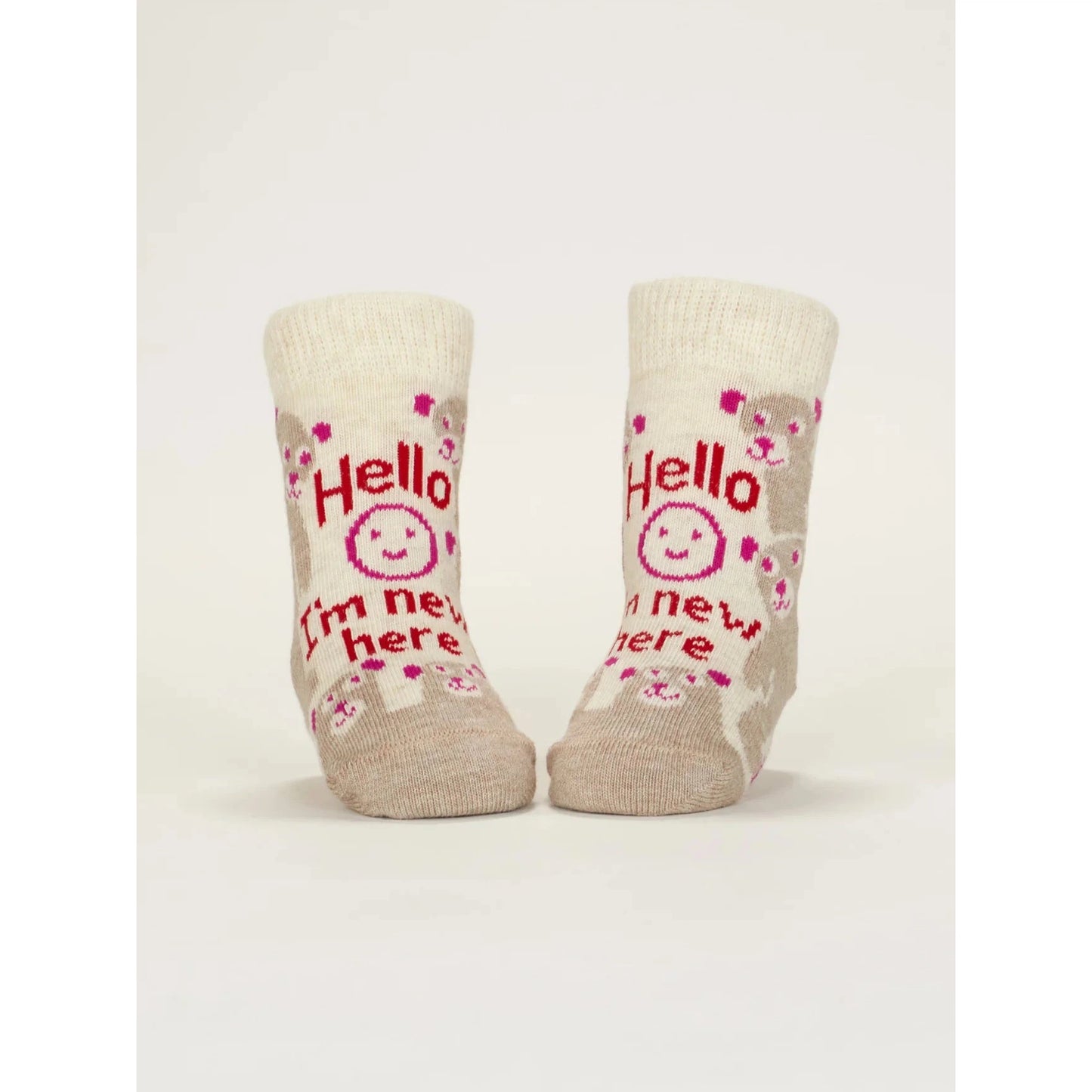 Set Of 2 Hello I'm New Here / Have You Ever Tried Screaming Baby Socks | Size 0-12 months | BlueQ at GetBullish