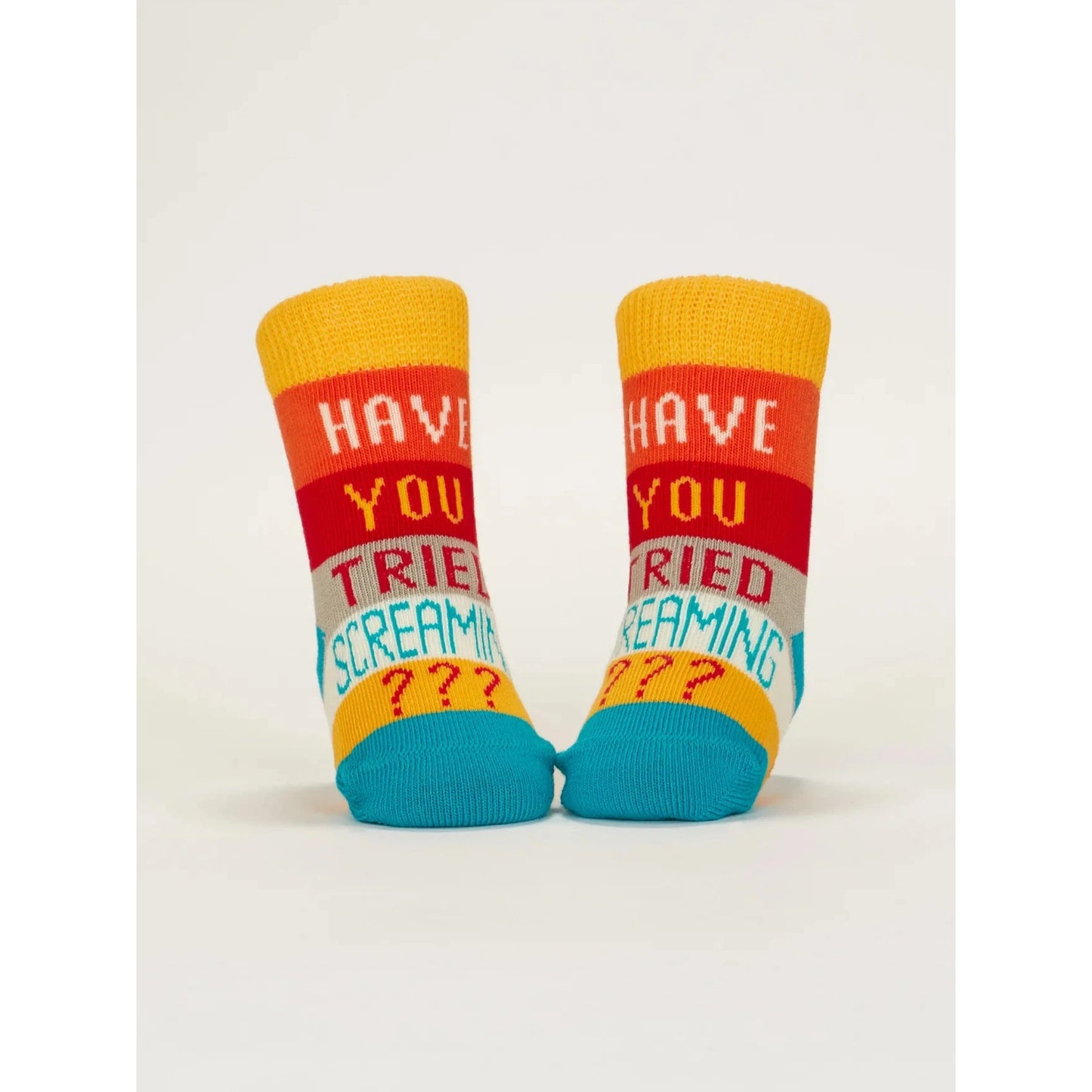 Set Of 2 Hello I'm New Here / Have You Ever Tried Screaming Baby Socks | Size 0-12 months | BlueQ at GetBullish