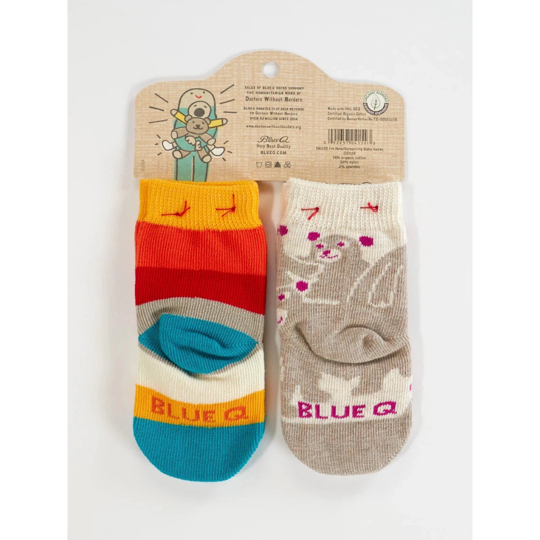 Set Of 2 Hello I'm New Here / Have You Ever Tried Screaming Baby Socks | Size 0-12 months | BlueQ at GetBullish