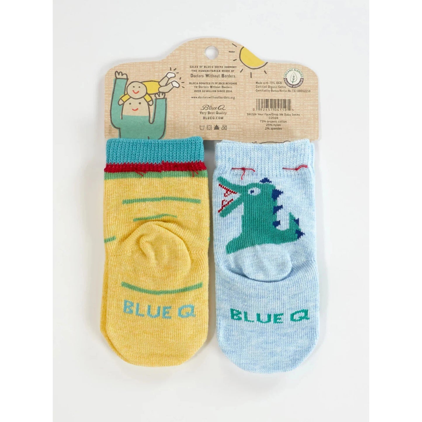 Set Of 2 I Love Your Face / If You Drop Me I'll Remember Baby Socks | Size 0-12 months | BlueQ at GetBullish