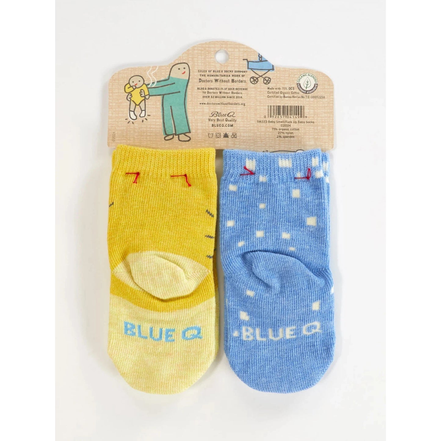 Set Of 2 I've Got That New Baby Smell / Try Not To Fuck Me Up Baby Socks | Size 0-12 months | BlueQ at GetBullish