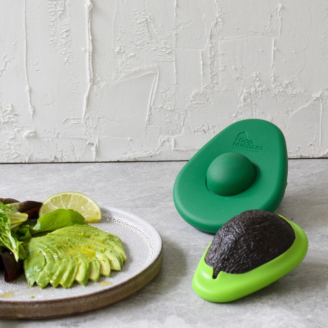Set Of 2 Silicone Avocado Huggers in Green | Storage Saver for Halved Avocados