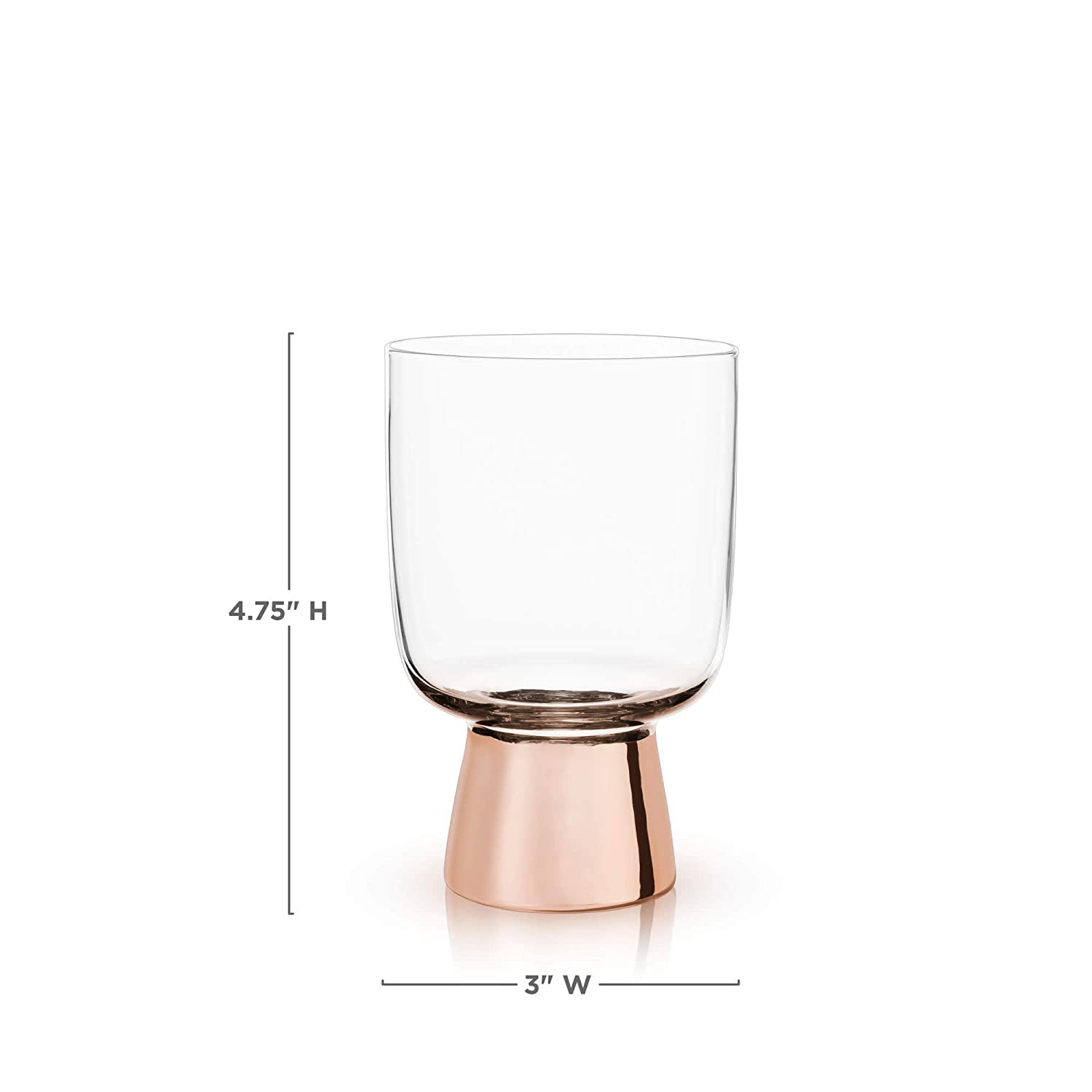 Set of 12 Raye Copper Footed Cocktail Tumblers in Gift Box