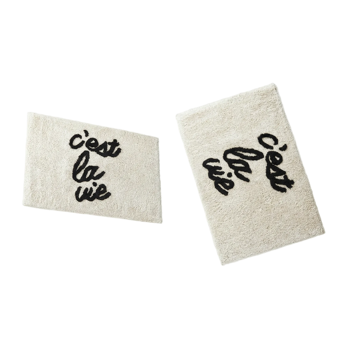 Set of 2 C'est la Vie Bath Mat | Soft Bathroom Rug | 20" x 30"