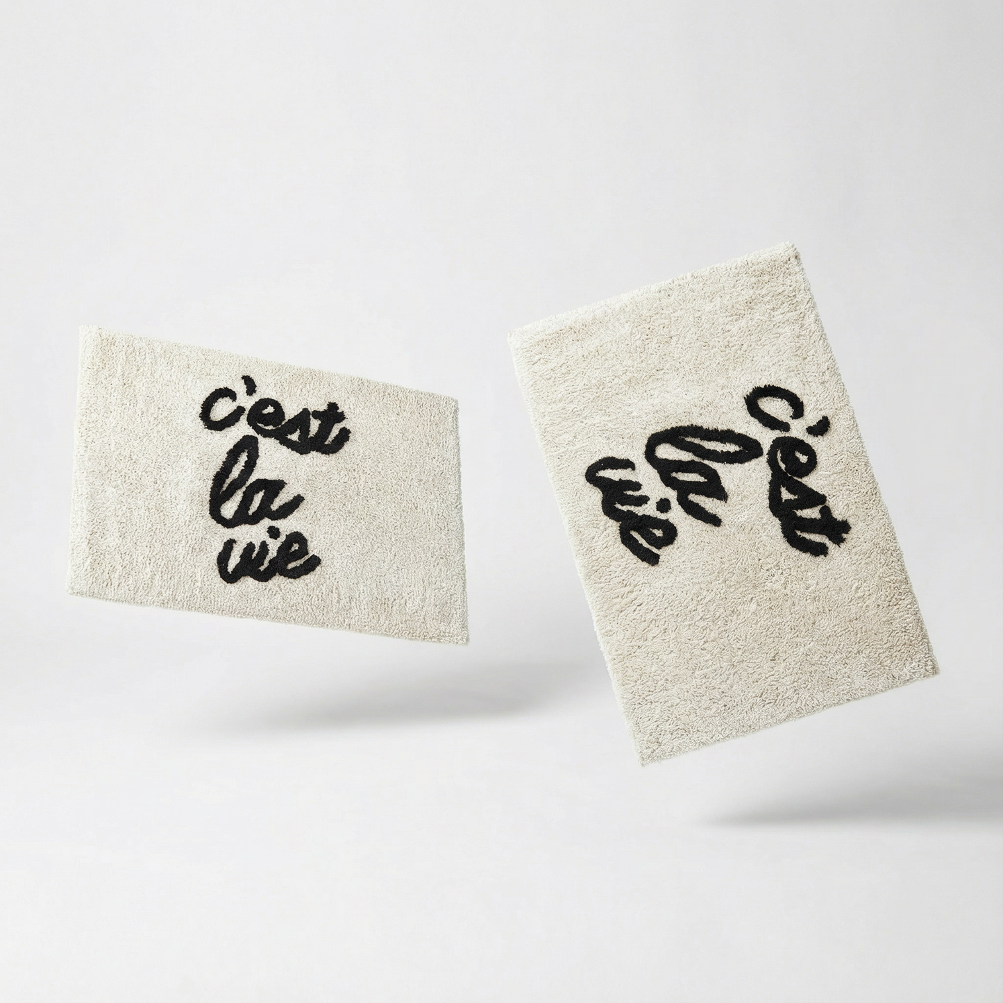 Set of 2 C'est la Vie Bath Mat | Soft Bathroom Rug | 20" x 30"