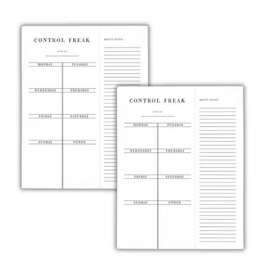 Set of 2 Copy of Control Freak Weekly List Notepad | 8.5" x 11" Desk Planner