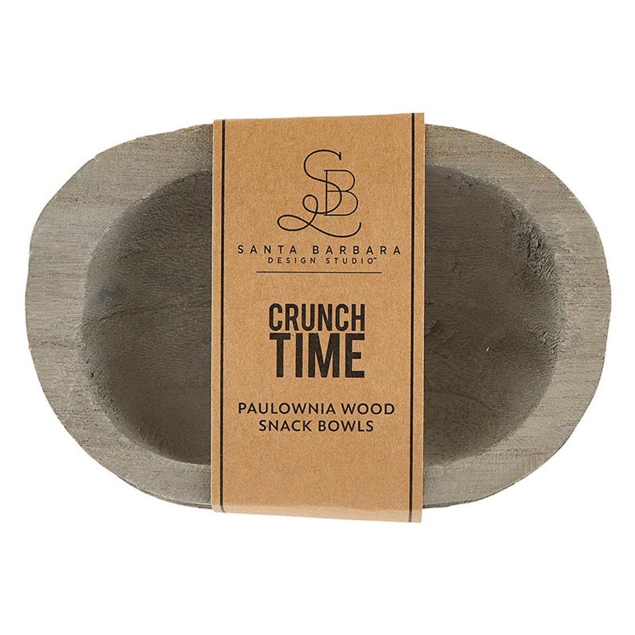 Set of 2 Crunch Time Paulownia Snack Dish Bowl